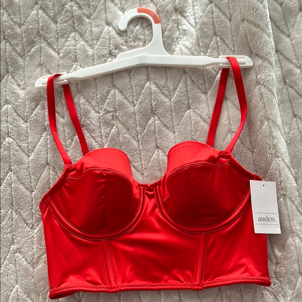NWT Auden Red Bra with Underwire and Adjustable straps